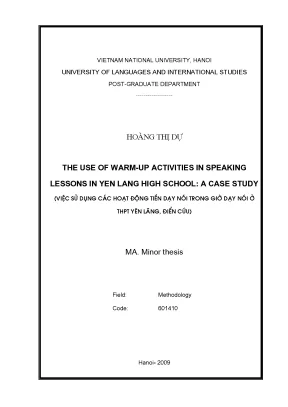 Warm-up Activities: Nâng cao kỹ năng nói tiếng Anh
