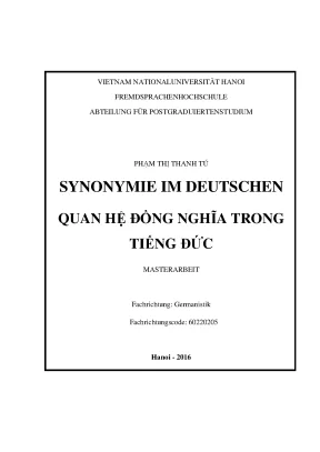 Luận văn thạc sĩ quan hệ đồng nghĩa trong tiếng đức