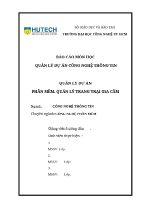 Phần mềm Quản lý Trang trại Gia cầm: Đồ án CNTT