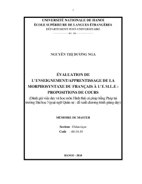 Luận văn thạc sĩ évaluation de lenseignementapprentissage de la morphosyntaxe du français à le m l e propositions de cours