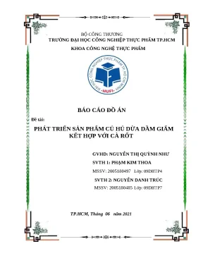 Củ Hủ Dừa Dầm Giấm Cà Rốt: Phát Triển Sản Phẩm