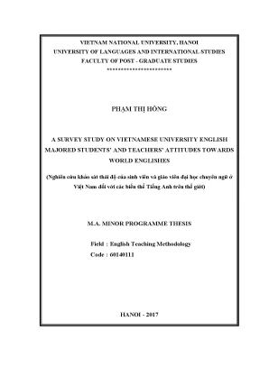 Nghiên cứu về Thái độ với World Englishes ở VN