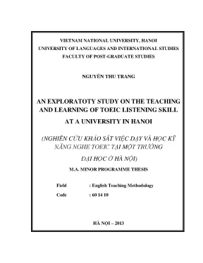 Nghiên cứu kỹ năng nghe TOEIC tại ĐH Hà Nội