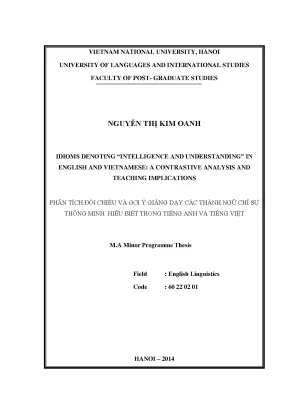 Thành ngữ Anh Việt về Trí Thông Minh: Phân tích & Ứng dụng