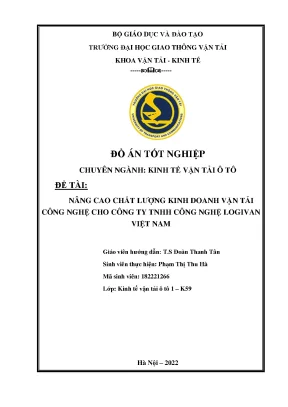Đồ án kinh tế vận tải ô tô: Nâng cao chất lượng