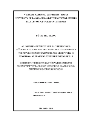 Pair & Group Work: Nâng cao kỹ năng nói tiếng Anh