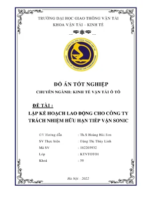 Đồ án kinh tế vận tải ô tô: Lập kế hoạch lao động