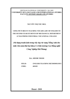 Dạy từ vựng tiếng Anh bằng hình ảnh: Luận văn