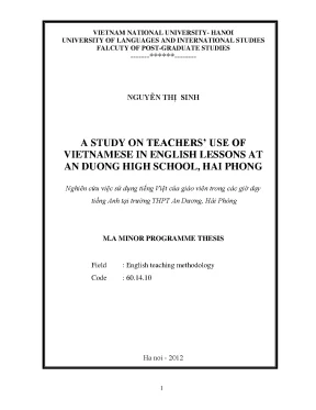 Sử Dụng Tiếng Việt Trong Giờ Học Tiếng Anh: Nghiên Cứu