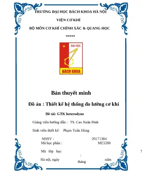 Thiết kế hệ thống đo lường cơ khí GTK Heterodyne