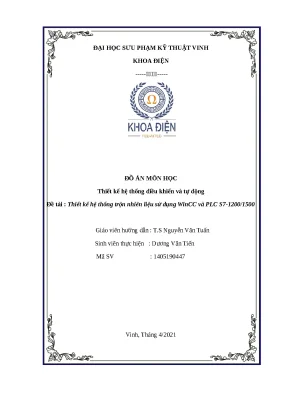Đồ án PLC: Thiết Kế Hệ Thống Điều Khiển Tự Động