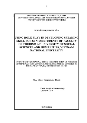 Phát triển kỹ năng nói qua đóng vai (Role-play)