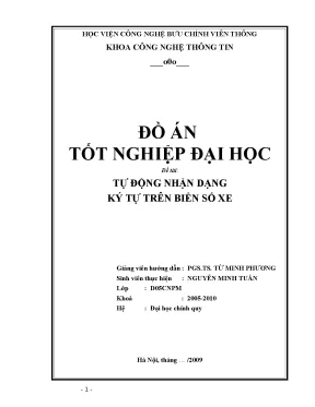 Nhận dạng biển số xe: Đồ án tốt nghiệp CNTT