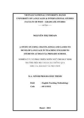 Dạy tiếng Anh tiểu học bằng chants, songs, games