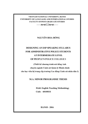 ESP Speaking: Giáo trình cho Cảnh sát Hành chính