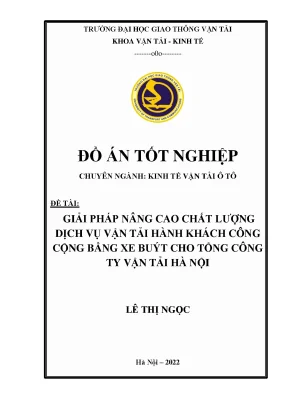 Đồ án Kinh tế Vận tải Ô tô: Giải pháp Xe Buýt
