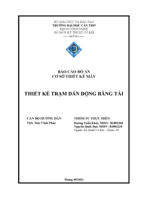 Thiết Kế Trạm Dẫn Động Băng Tải: Báo Cáo Đồ Án