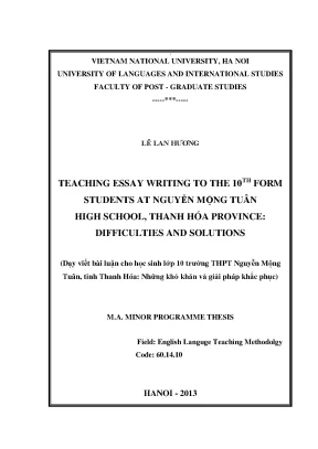 Viết luận tiếng Anh lớp 10: Khó khăn & Giải pháp
