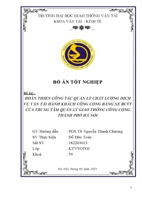 Đồ án tốt nghiệp: Quản lý chất lượng xe buýt Hà Nội