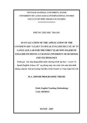 Đánh giá phần mềm Learn to Speak English Deluxe 10 tại HUBT