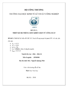 Thiết Kế DC-DC Buck Nạp Acquy: Đồ Án Tối Ưu