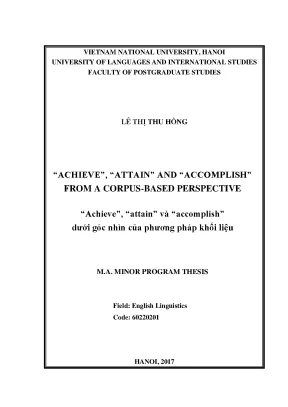Phân biệt Achieve, Attain, Accomplish: Nghiên cứu Corpus