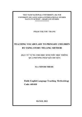 Dạy từ vựng tiếng Anh cho trẻ em bằng truyện kể