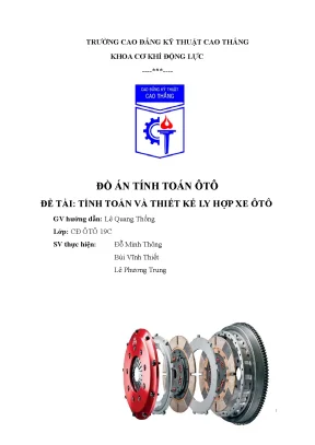 Đồ án: Tính toán thiết kế ly hợp xe ô tô