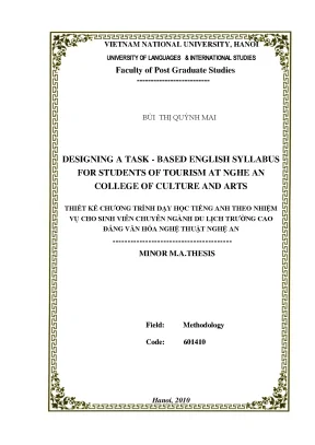 Task-Based Syllabus cho Sinh Viên Du Lịch