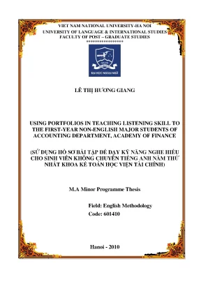 Dạy kỹ năng nghe: Sử dụng Portfolio hiệu quả