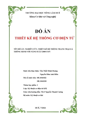 Trang trại gà thông minh: Thiết kế cơ điện tử
