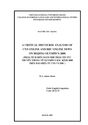 Phân tích Diễn ngôn Olympic Bắc Kinh 2008 trên CNN & BBC