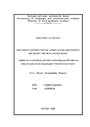 Phân tích diễn ngôn về nhân vật Andrea Sachs trong The