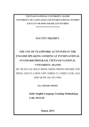 Hoạt động nhóm trong giờ học nói tiếng Anh