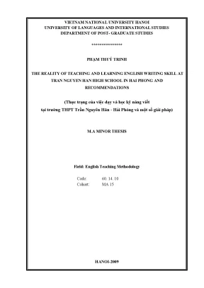 Dạy và Học Kỹ Năng Viết Tiếng Anh THPT: Thực Trạng &