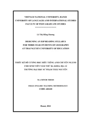 ESP Reading Syllabus: Địa Lý & Sư Phạm