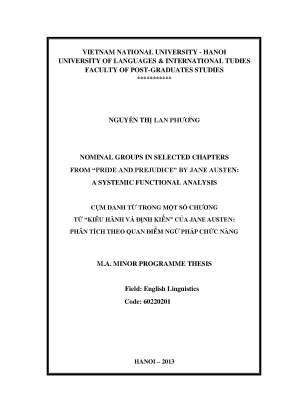 Phân tích Cụm Danh từ trong Pride and Prejudice