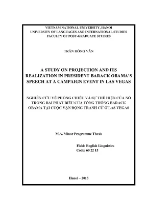 Luận văn: Phóng chiếu trong diễn văn Obama