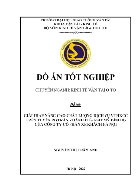 Đồ án Kinh Tế Vận Tải Ô Tô: Giải Pháp VTHKCC