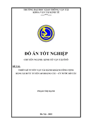 Đồ án Kinh Tế Vận Tải Ô Tô: Tuyến Buýt 145