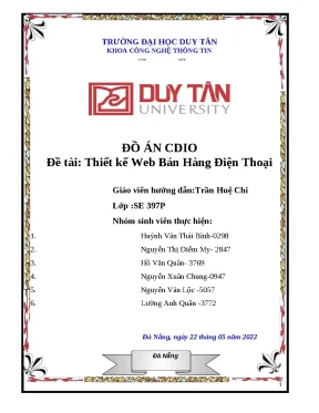 Thiết Kế Web Bán Điện Thoại: Đồ Án CDIO