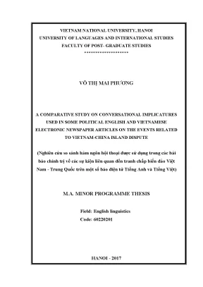Hàm ý hội thoại trong báo chí chính trị Việt - Trung