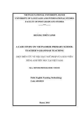 Luận văn Thạc sĩ: Dạy Ngữ pháp Tiếng Anh Tiểu học
