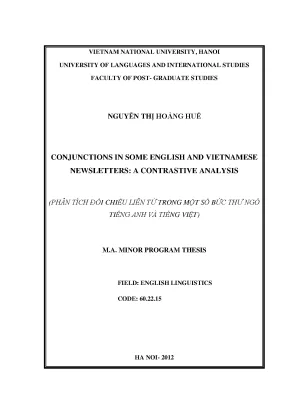 Phân tích đối chiếu liên từ Anh-Việt trong thư ngỏ