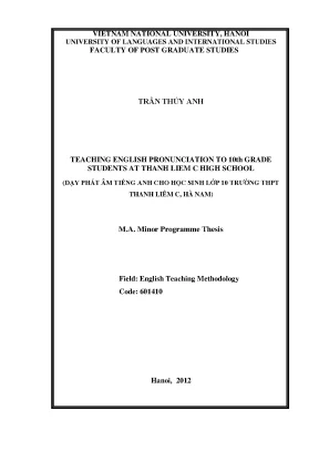 Dạy phát âm tiếng Anh lớp 10: Giải pháp hiệu quả
