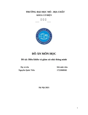 Đồ án điều khiển nhà thông minh: Tự động hóa & Giám sát