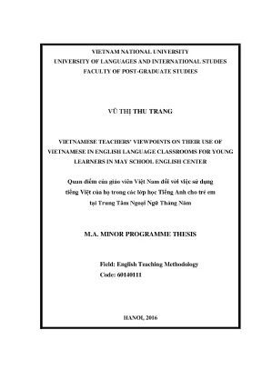 Sử Dụng Tiếng Việt Trong Lớp Tiếng Anh Trẻ Em: Quan Điểm GV
