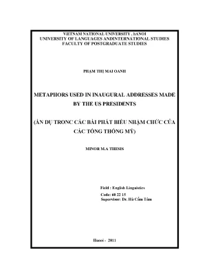 Ẩn Dụ Trong Diễn Văn Nhậm Chức Tổng Thống Mỹ