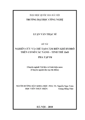 Cảm biến Hydro ZnO pha tạp Pd: Nghiên cứu và Chế tạo