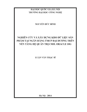 Kho Dữ Liệu Sản Phẩm Ngân Hàng: Nghiên Cứu & Xây Dựng